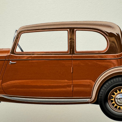 1938 Franklin V12 LeBaron Club Brougham Automobile Illustration Art Drawing