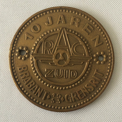 Vintage 1954 Brabant Grensrit Rally Rallye Participant Badge Emblem Award 