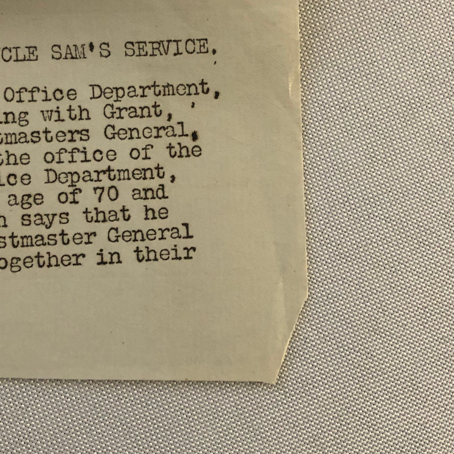 Press Photograph Photo Post Office Department Attorney Retires James R Ash