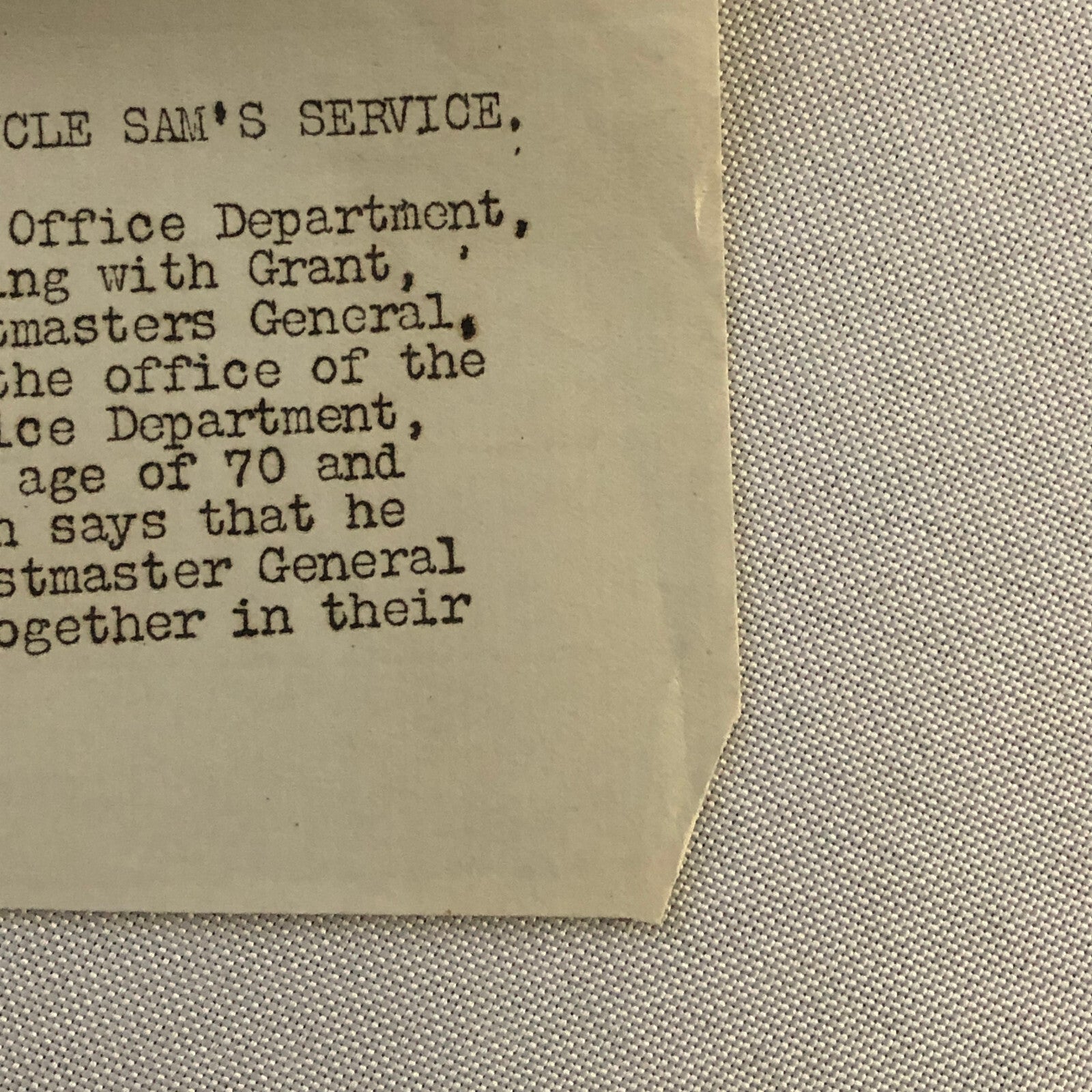 Press Photograph Photo Post Office Department Attorney Retires James R Ash