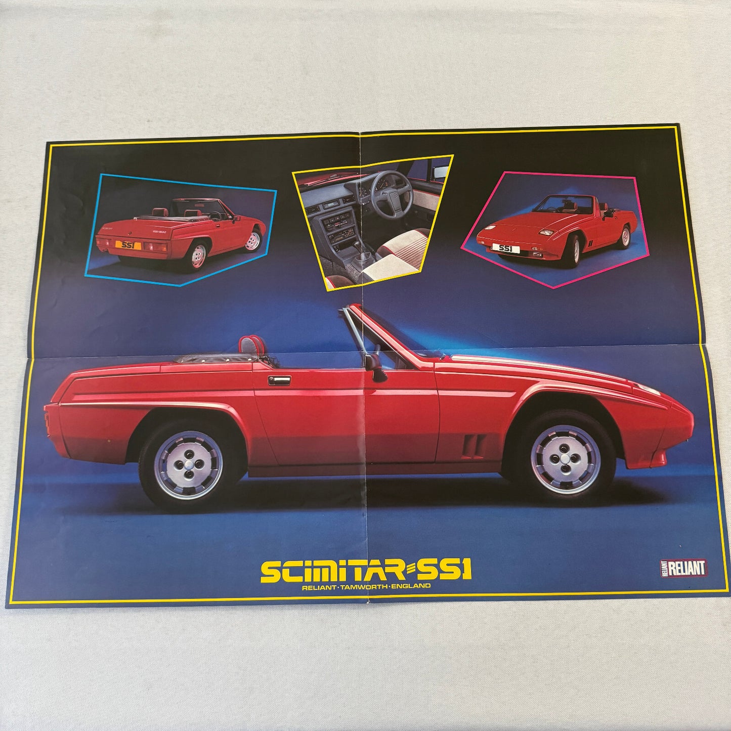 Reliant Scimitar SSi Car Sales Brochure Catalog Roadster Vintage Poster