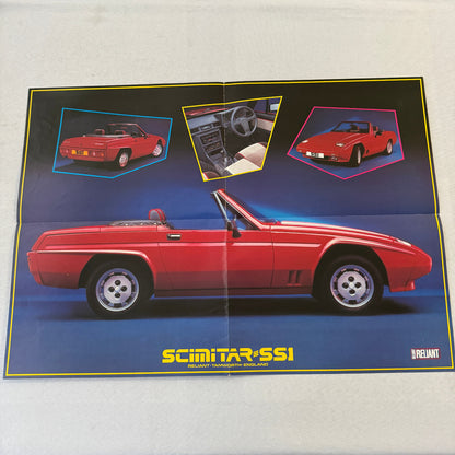 Reliant Scimitar SSi Car Sales Brochure Catalog Roadster Vintage Poster