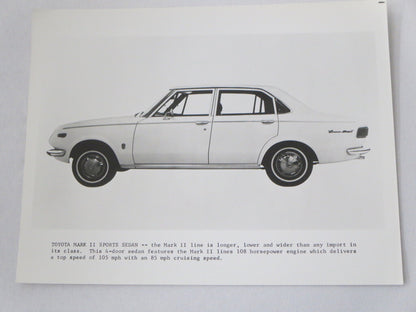Vintage Toyota Mark II Sports Sedan Factory Press Photo Photograph Image 