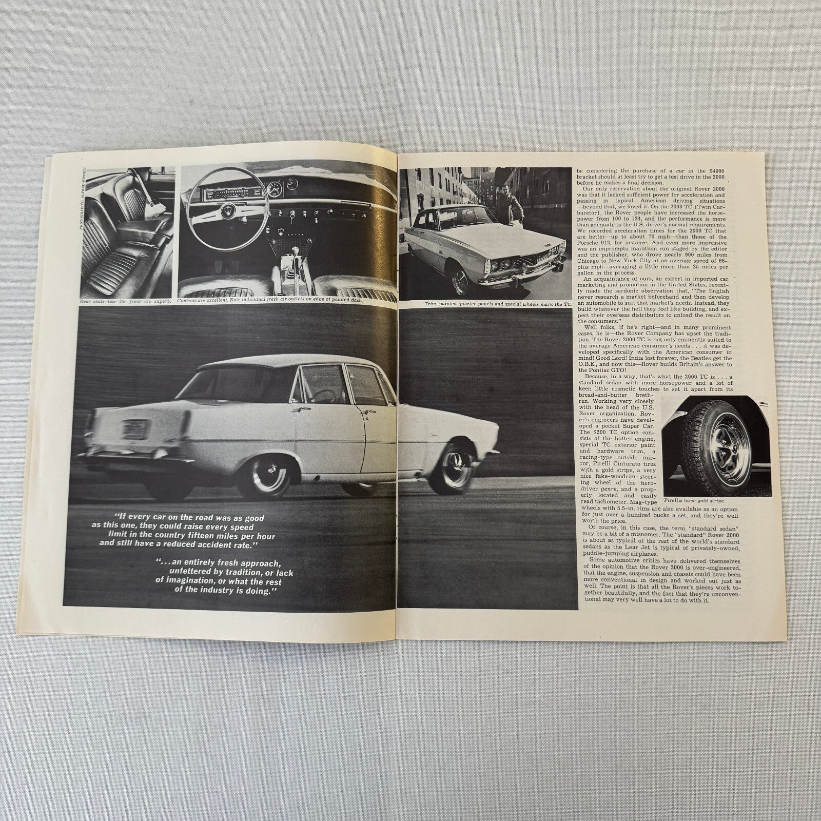 Rover 2000 TC Road Test Car Sales Brochure Catalog Car & Driver 1966 1967