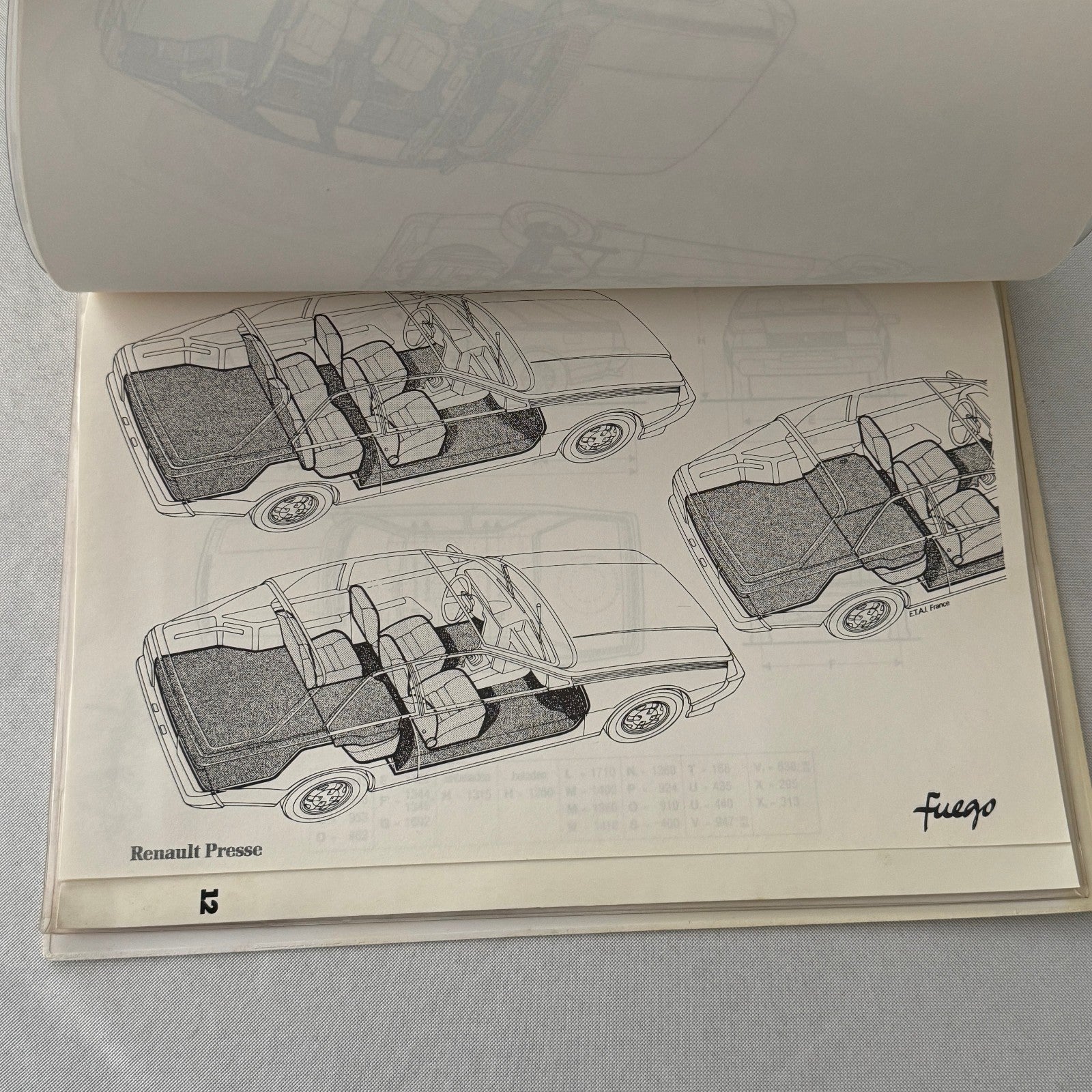 Renault Fuego Vintage Press Kit Brochure Photos 1980 GERMAN Text