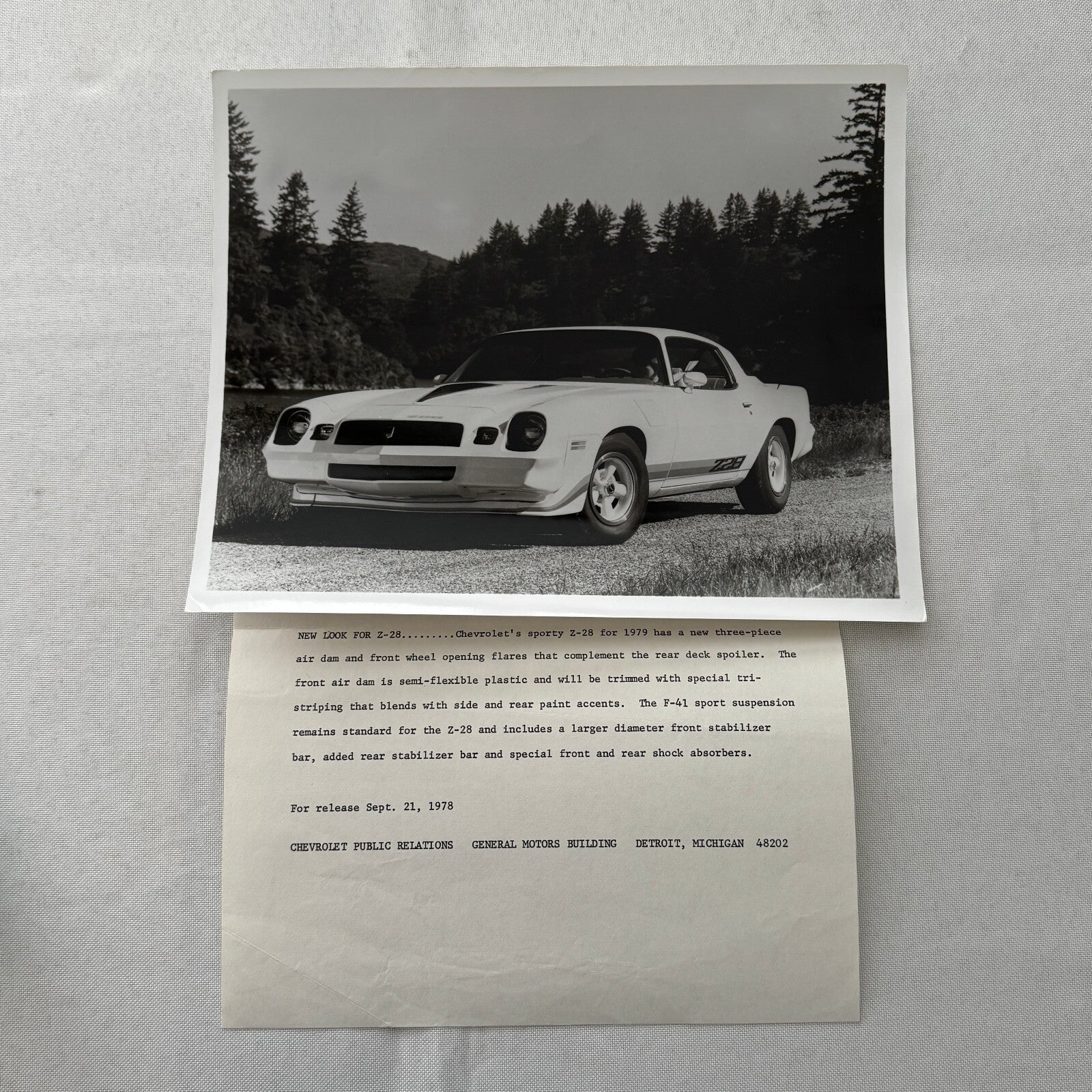 1979 Chevrolet Camaro Z28 Factory Press Publicity Photo Photograph Chevy