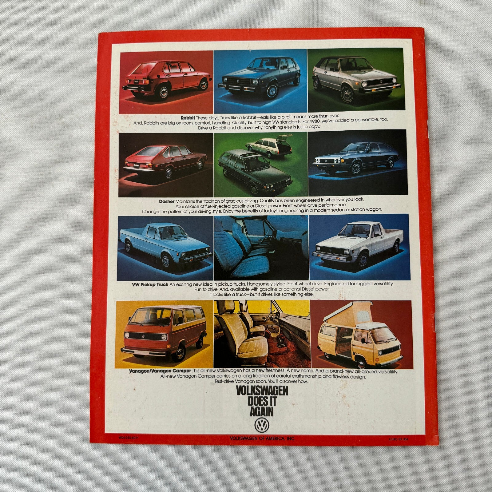 1980 Volkswagen VW Scirocco Car Sales Brochure Catalog Advertising