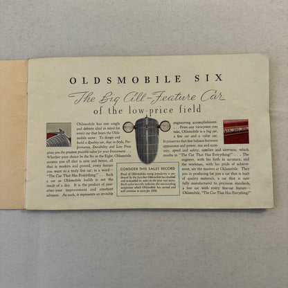 1936 Oldsmobile Six and Eight Sales Brochure Catalog Coupe Sedan Convertible