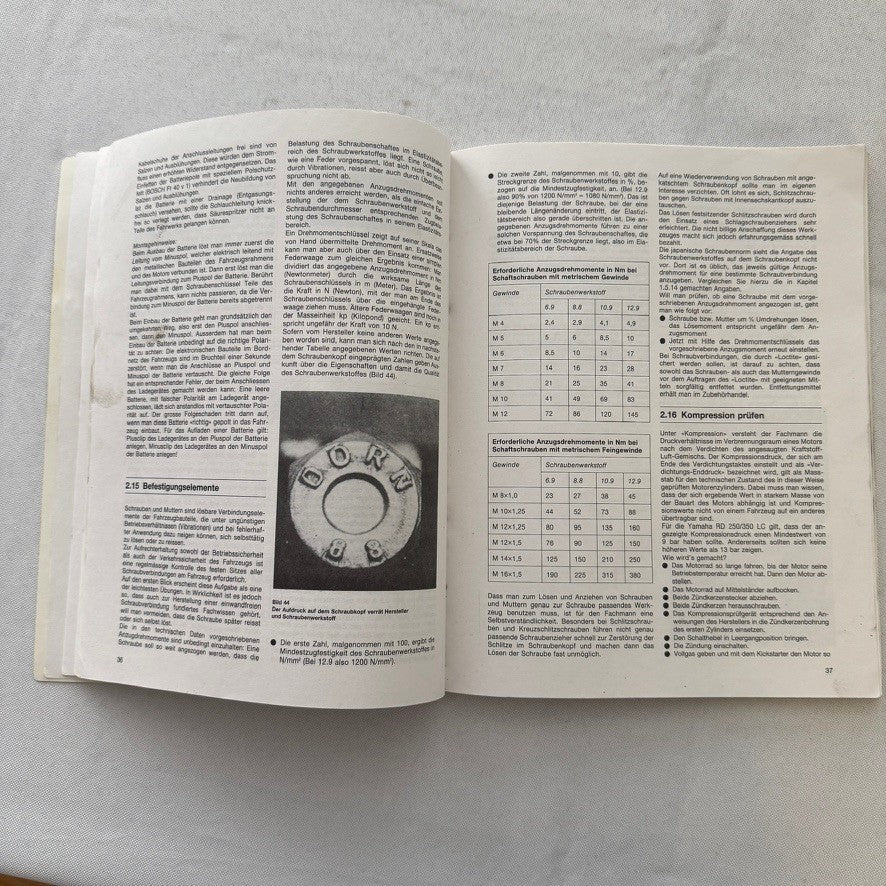 1980 Yamaha RD250LC RD350LC Motorcycle Bike Repair Manual Book GERMAN