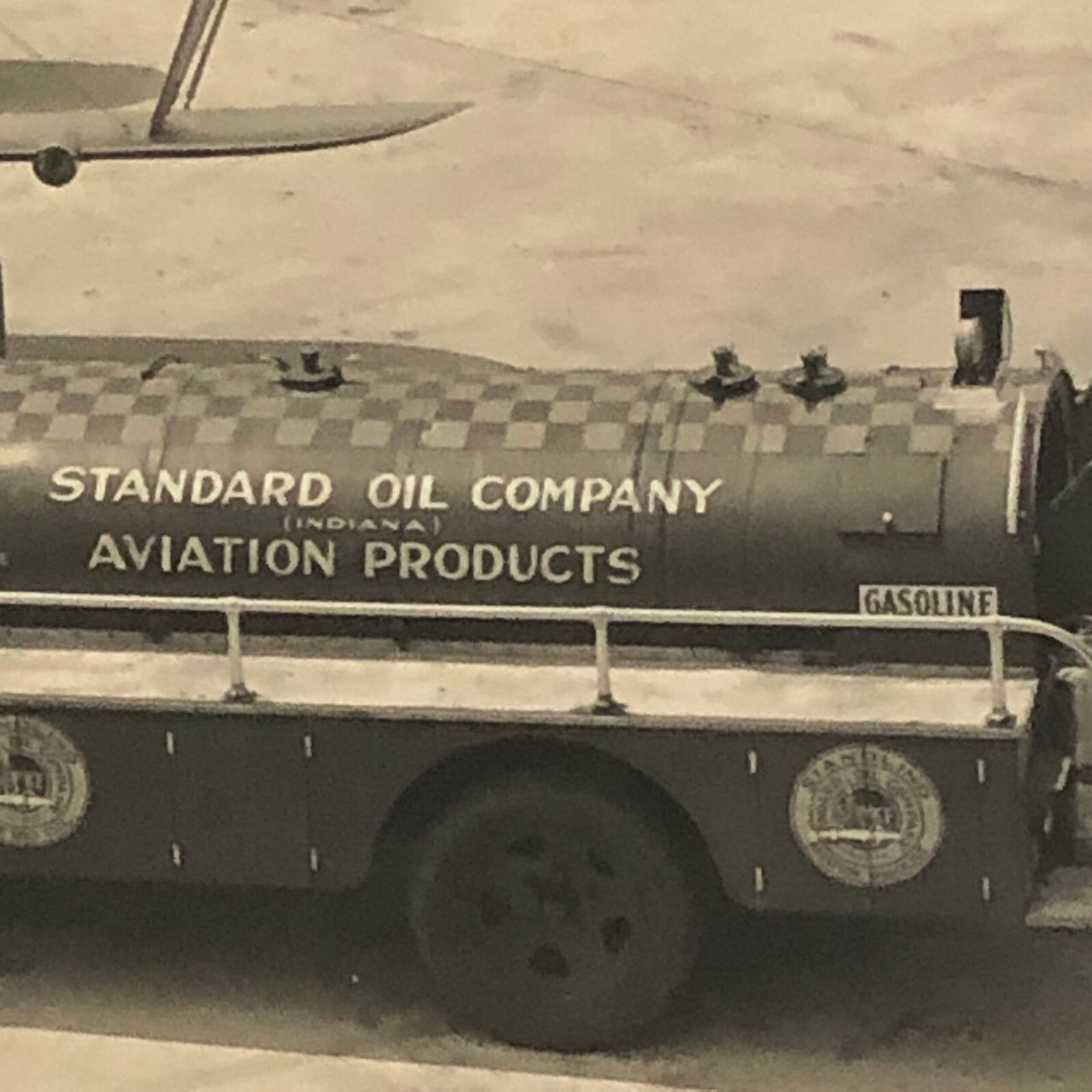Vintage Aircraft and Standard Oil Fuel Truck Photo Photograph Plane Max Karant