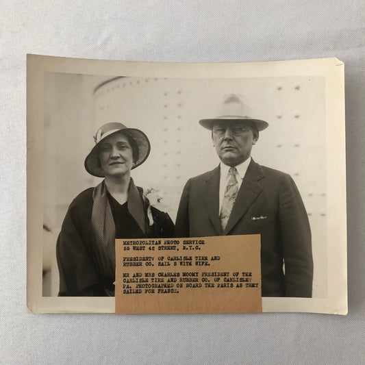 Press Photo Photograph Carlisle Tire and Rubber Company President SS Paris Ship