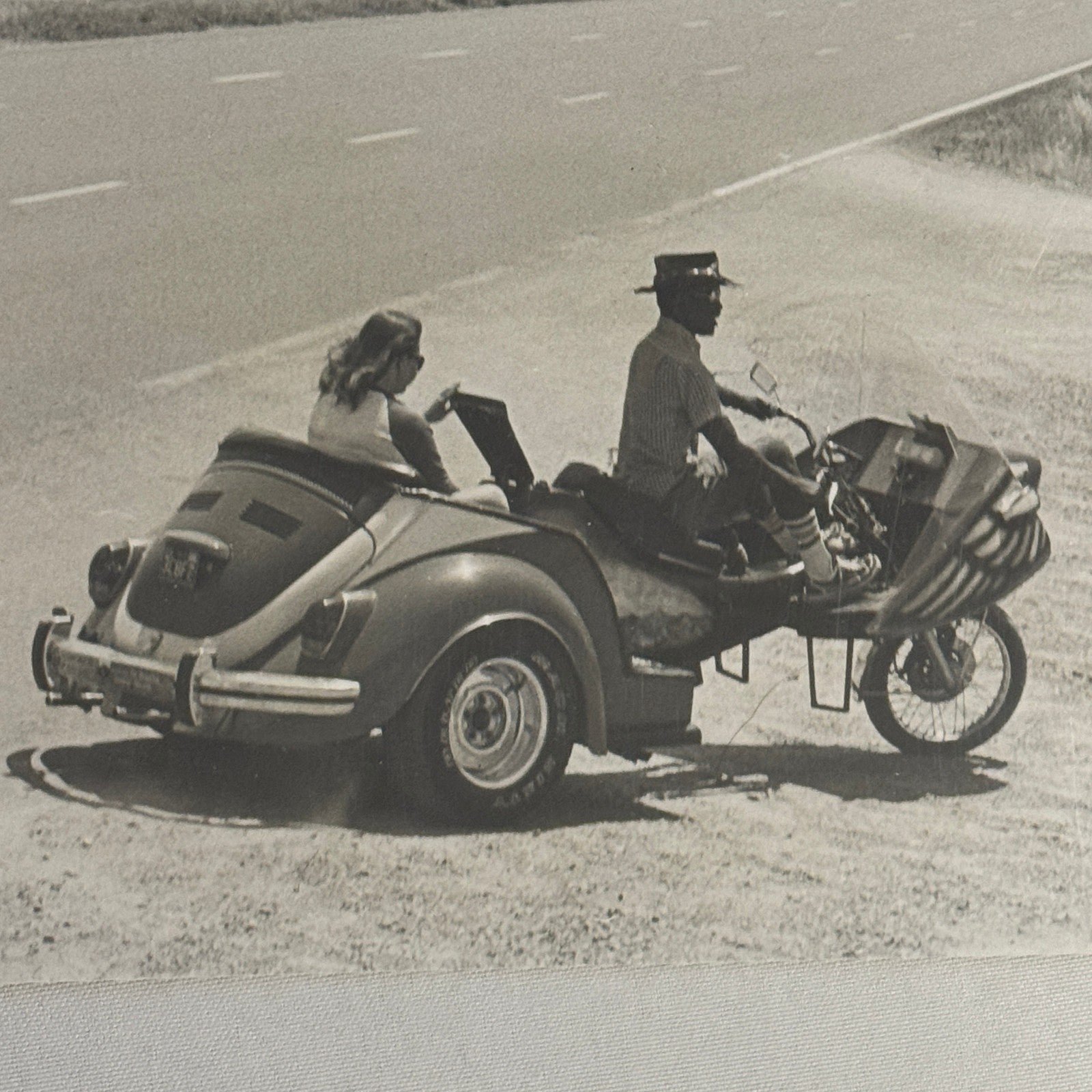 Vintage Volkswagen Beetle Trike Motorcycle VW Photo Photograph Print Custom