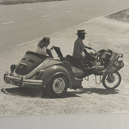 Vintage Volkswagen Beetle Trike Motorcycle VW Photo Photograph Print Custom
