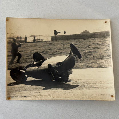 Vintage Racing Photo Stirling Moss Roll Over Accident Wreck Crash 1953 Cooper
