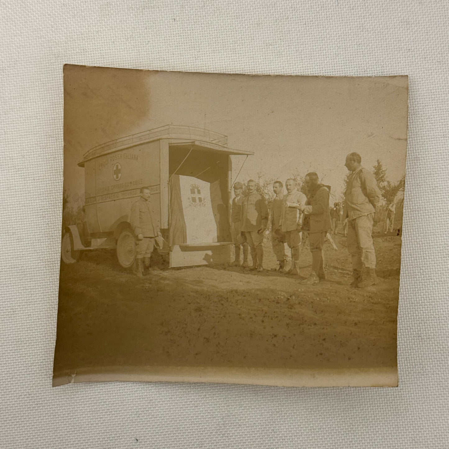 Vintage Photograph Photo Antique Military Ambulance People Soldiers