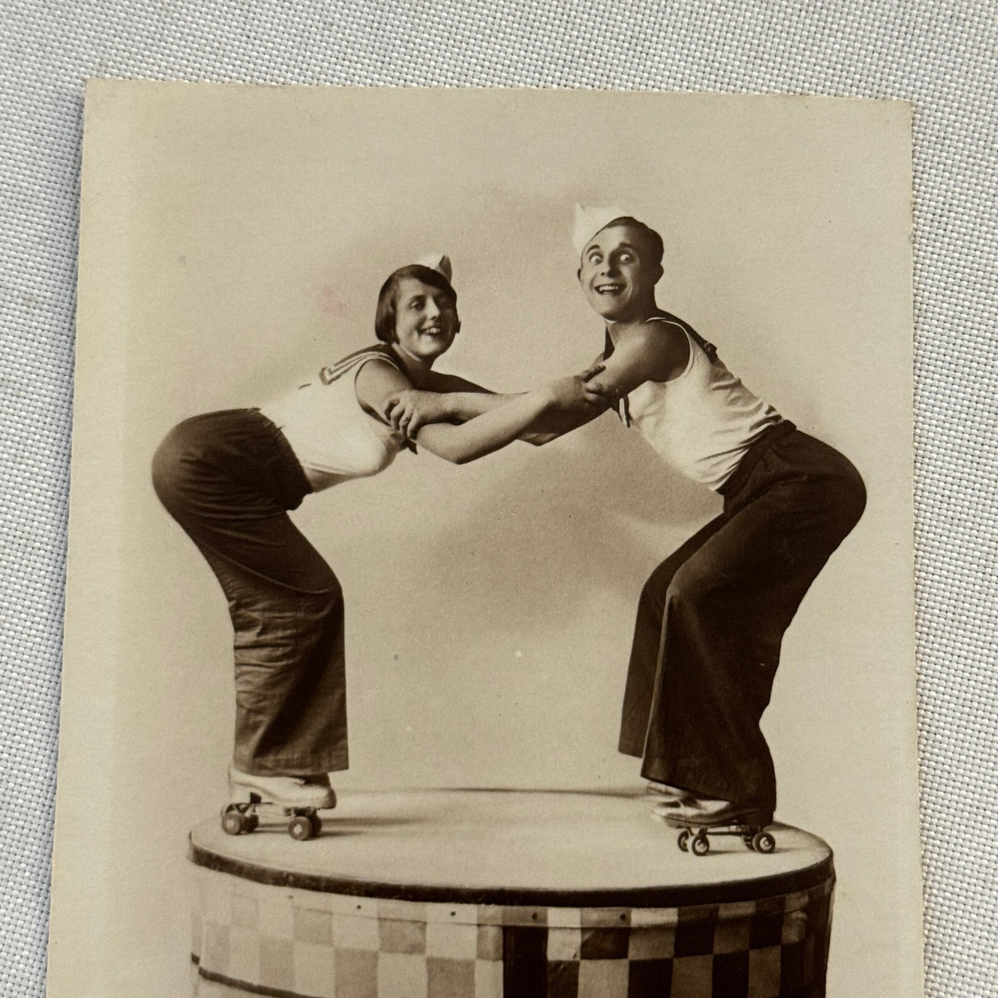 Roller Skating Circus Act Postcard Post Card Lot 2x Charmett European Skate