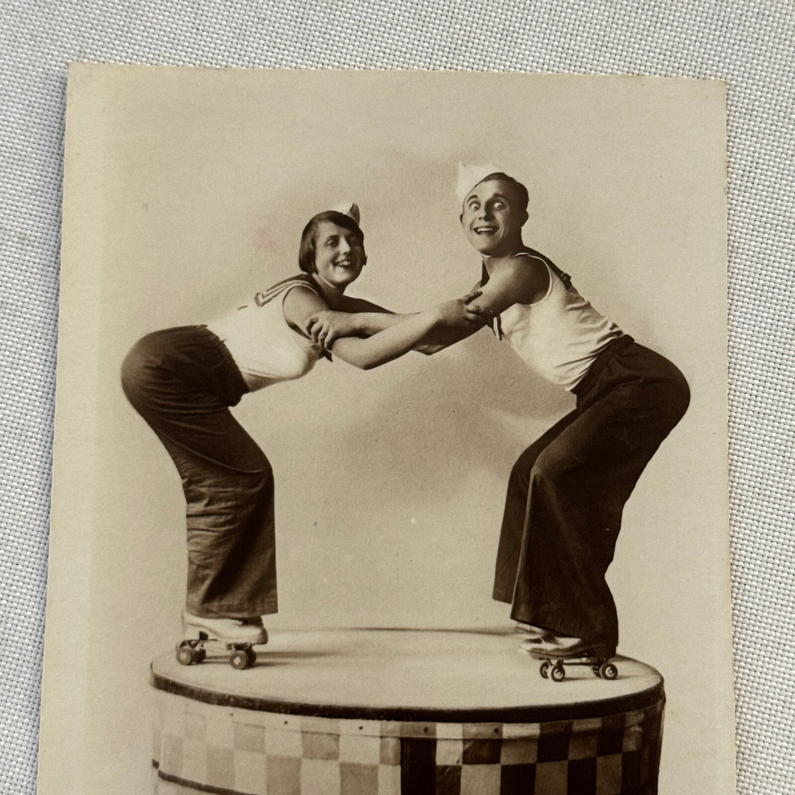 Roller Skating Circus Act Postcard Post Card Lot 2x Charmett European Skate