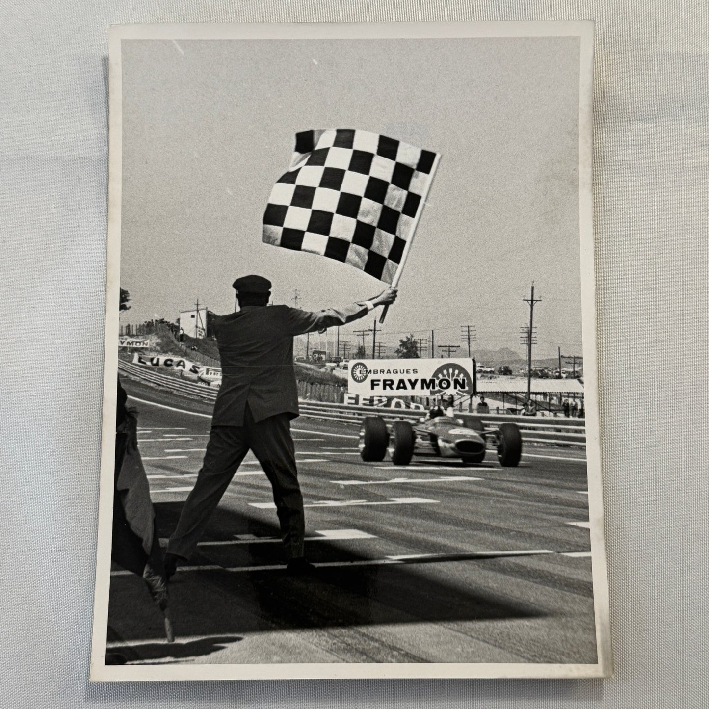 Vintage 1968 Racing Photo Graham Hill Spanish Grand Prix Win Press Photograph