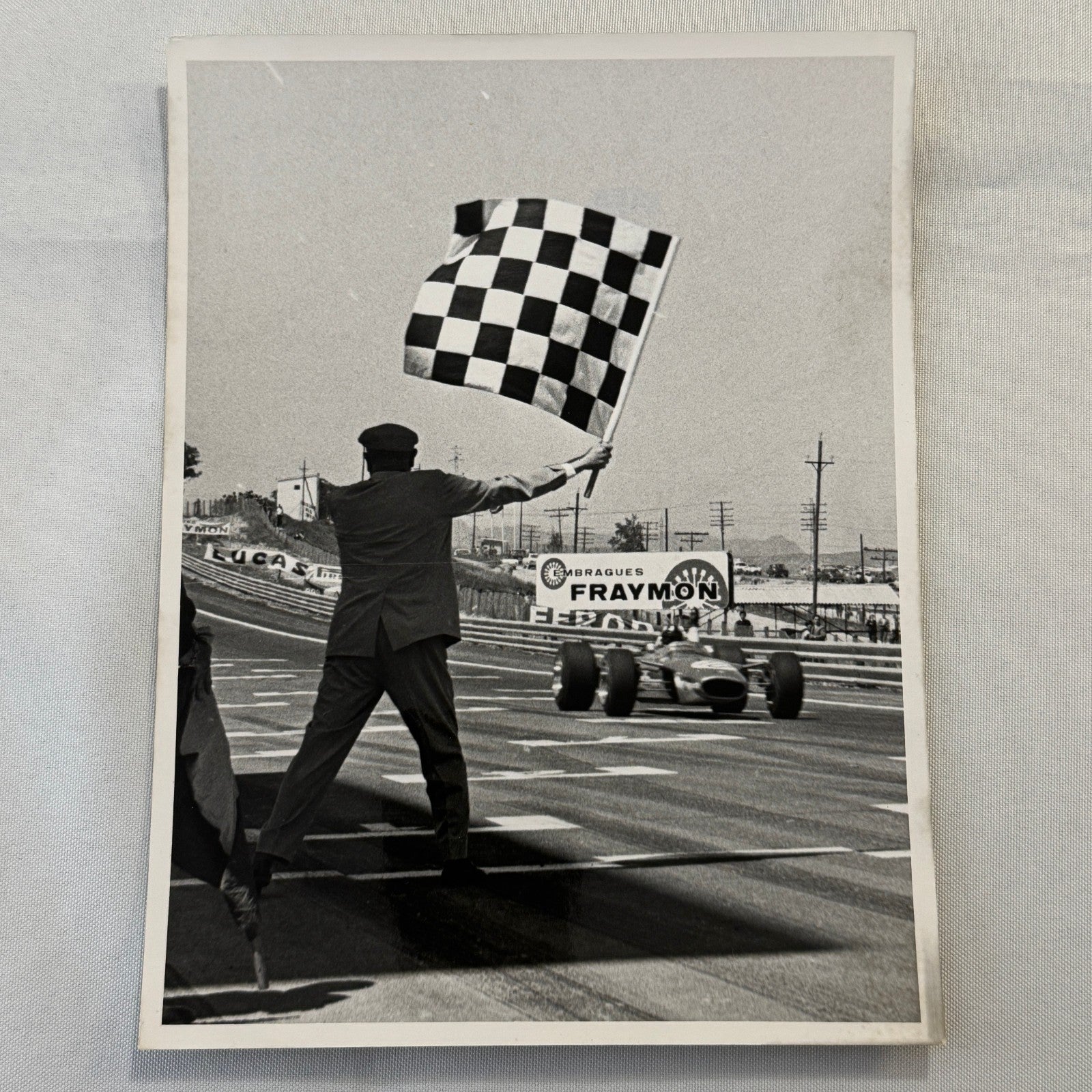 Vintage 1968 Racing Photo Graham Hill Spanish Grand Prix Win Press Photograph