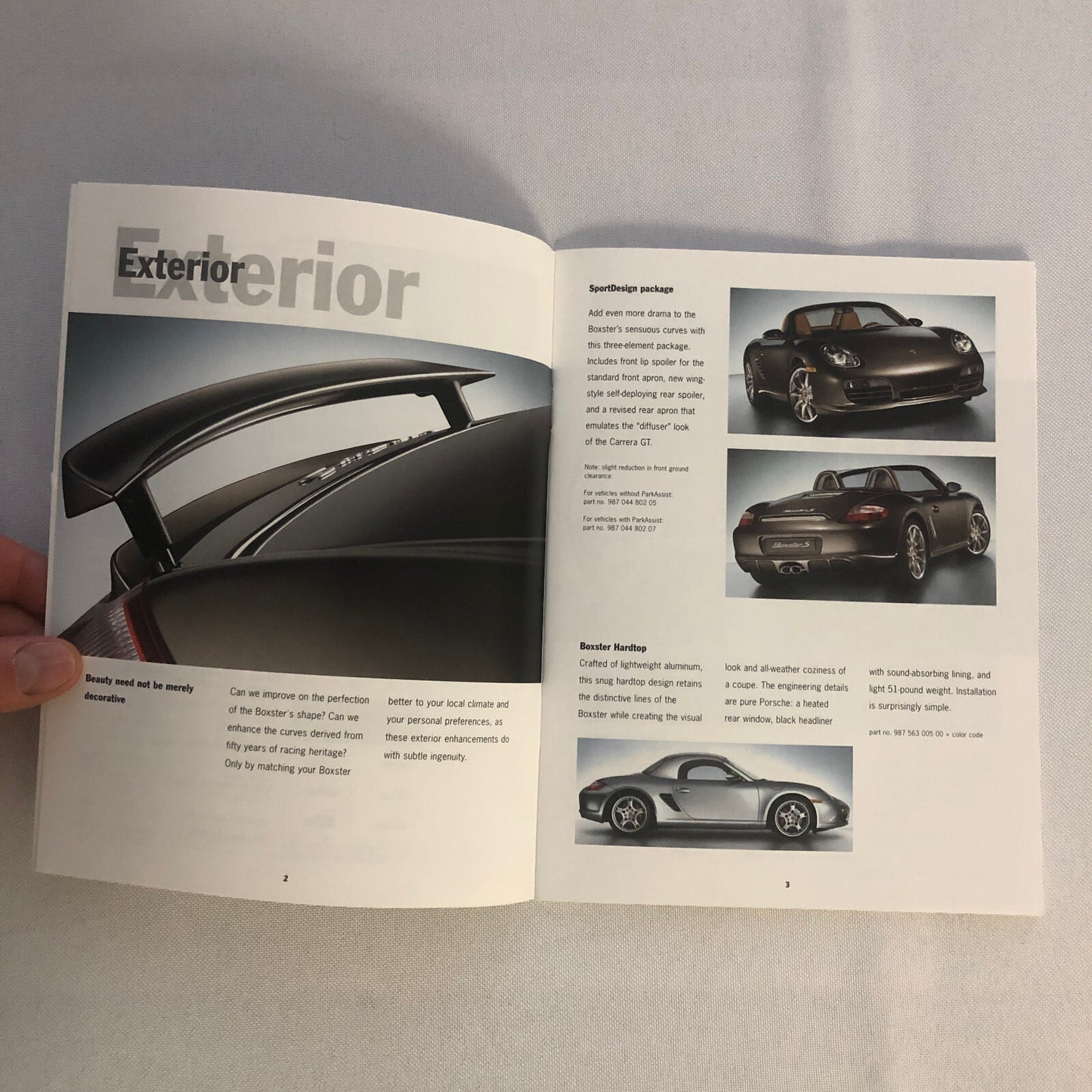 Porsche Boxster ACCESSORIES Sales Brochure Catalog 2006 2007 Wheel Rims +