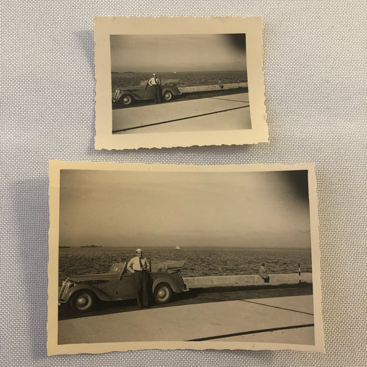 Vintage Photo Photograph Man with Automobile Car AL22SM1