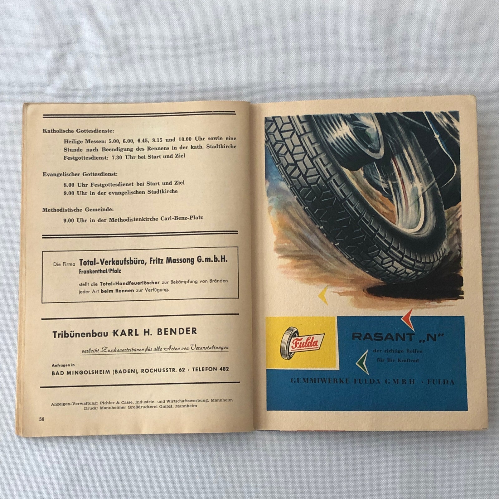 1963 Hockenheim Motorcycle Racing Grand Prix Race Program Book German