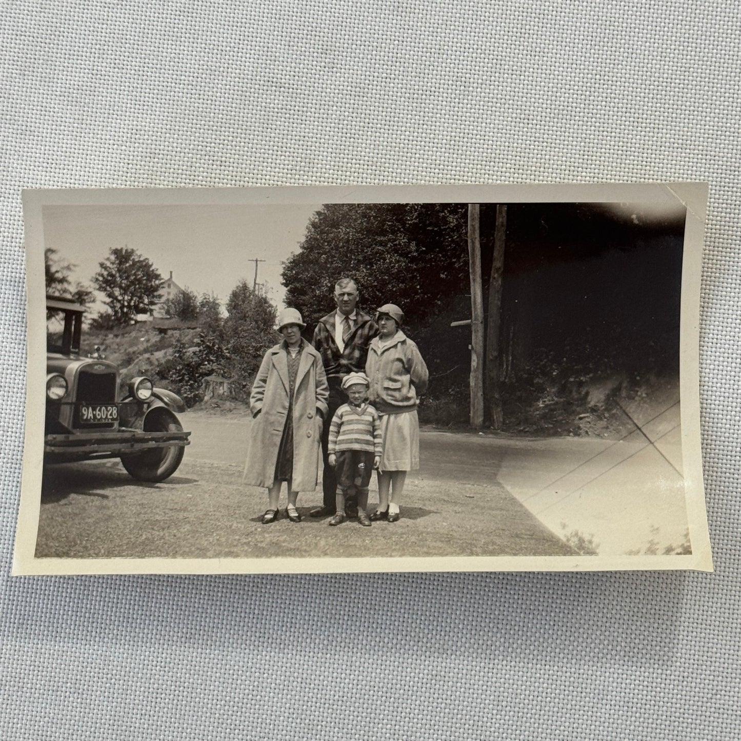 Vintage Photograph Photo Print Woman with Early Antique Chevrolet Car Automobile