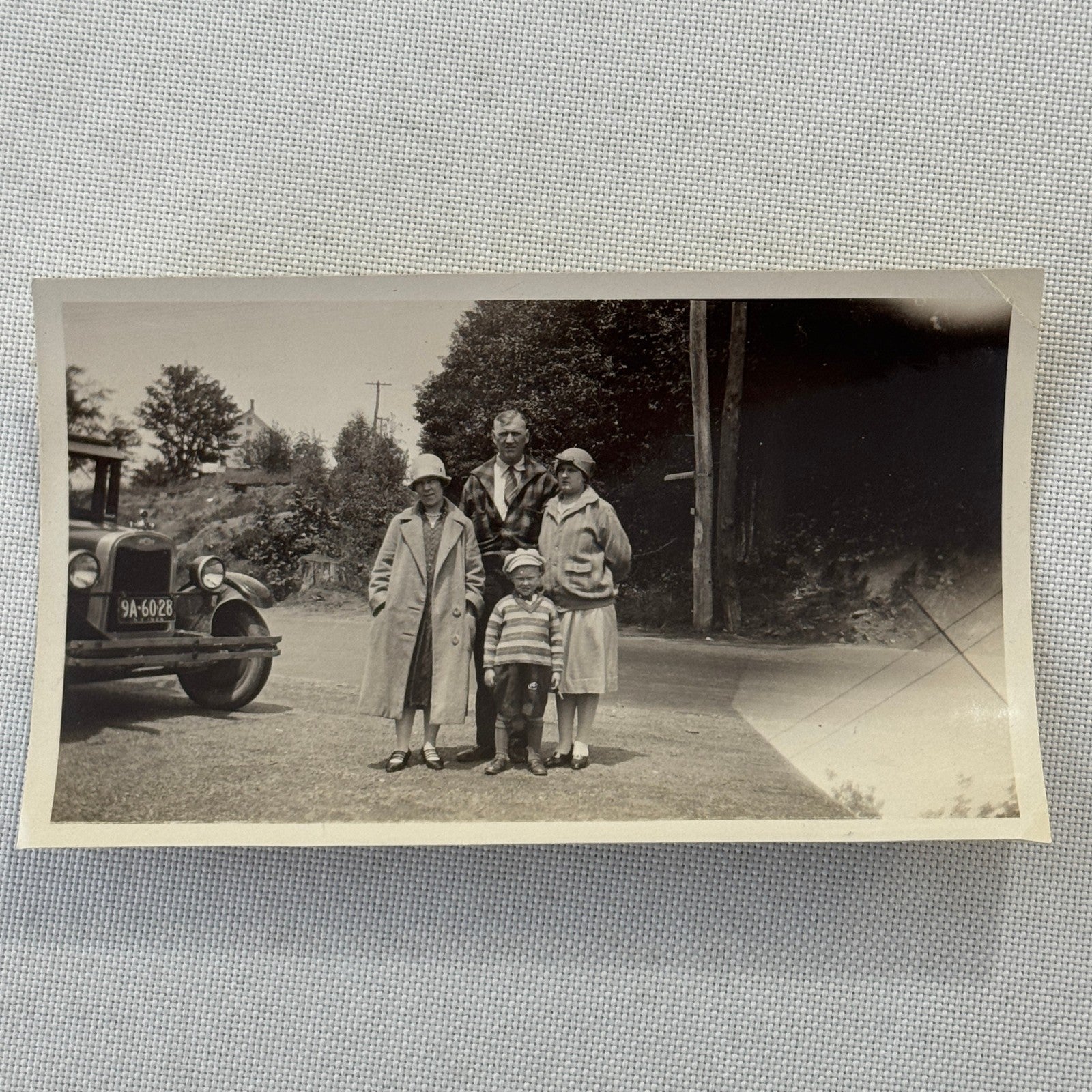 Vintage Photograph Photo Print Woman with Early Antique Chevrolet Car Automobile
