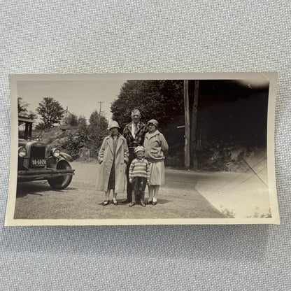 Vintage Photograph Photo Print Woman with Early Antique Chevrolet Car Automobile