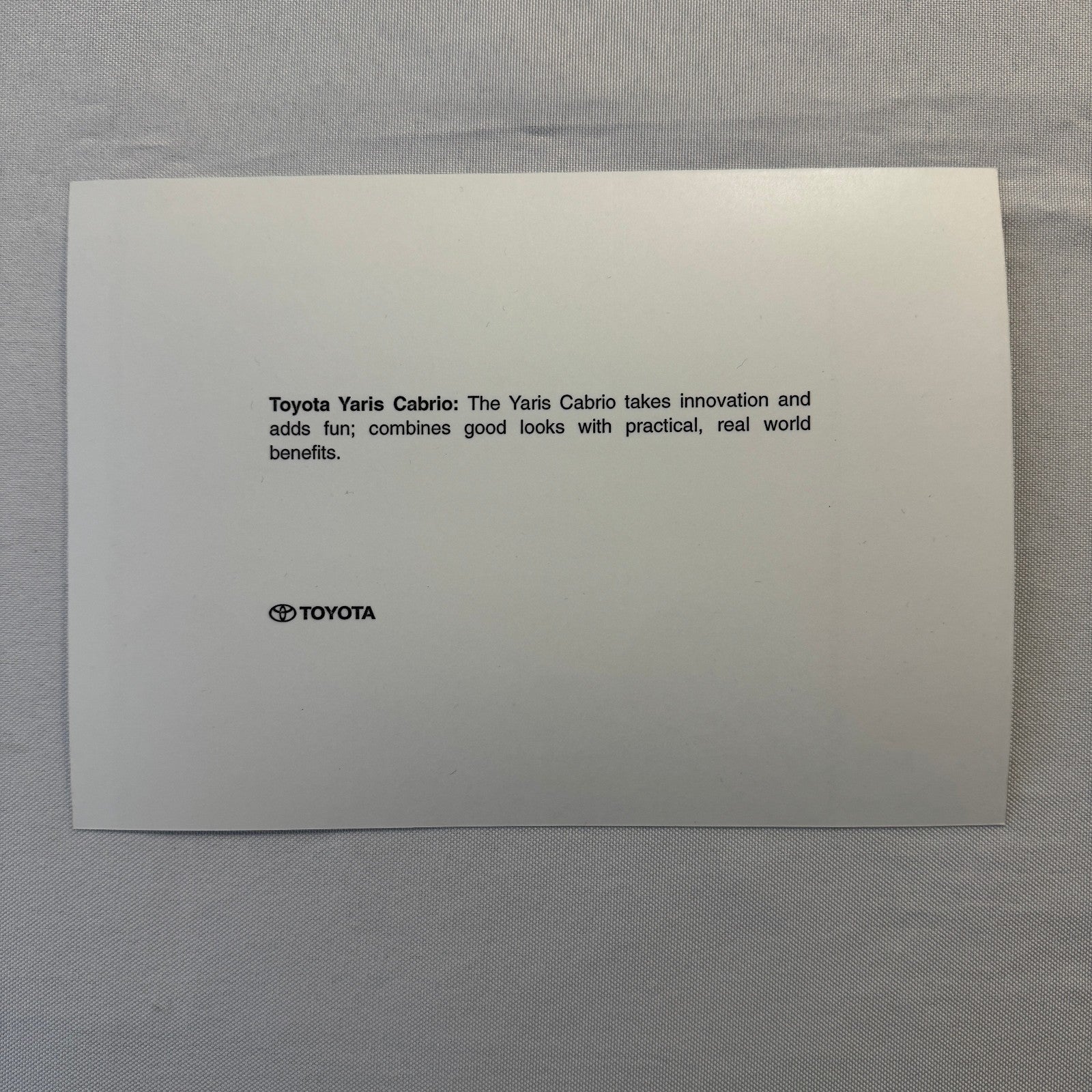 Toyota Yaris Cabriolet Factory Press Photo Photograph Print Yaris Convertible