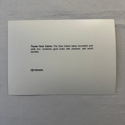 Toyota Yaris Cabriolet Factory Press Photo Photograph Print Yaris Convertible