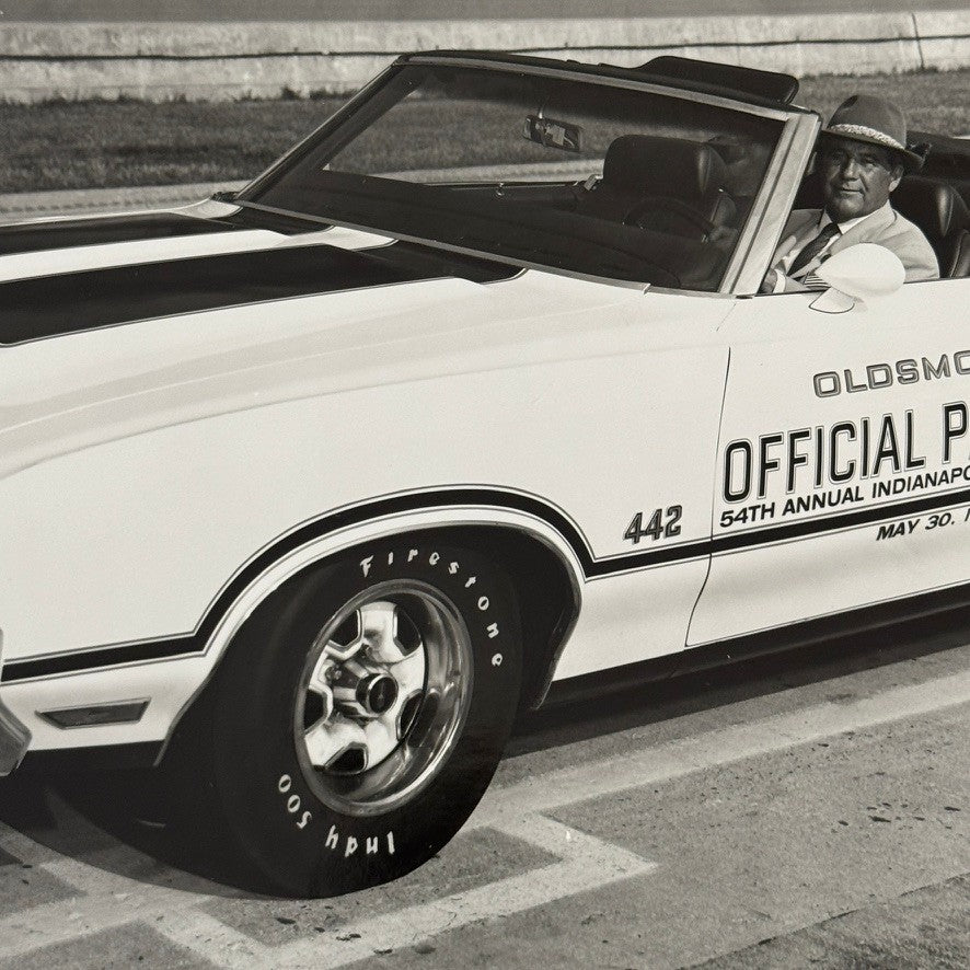 Vintage Indy 500 Racing Photo 1970 Oldsmobile Official Pace Car Photograph