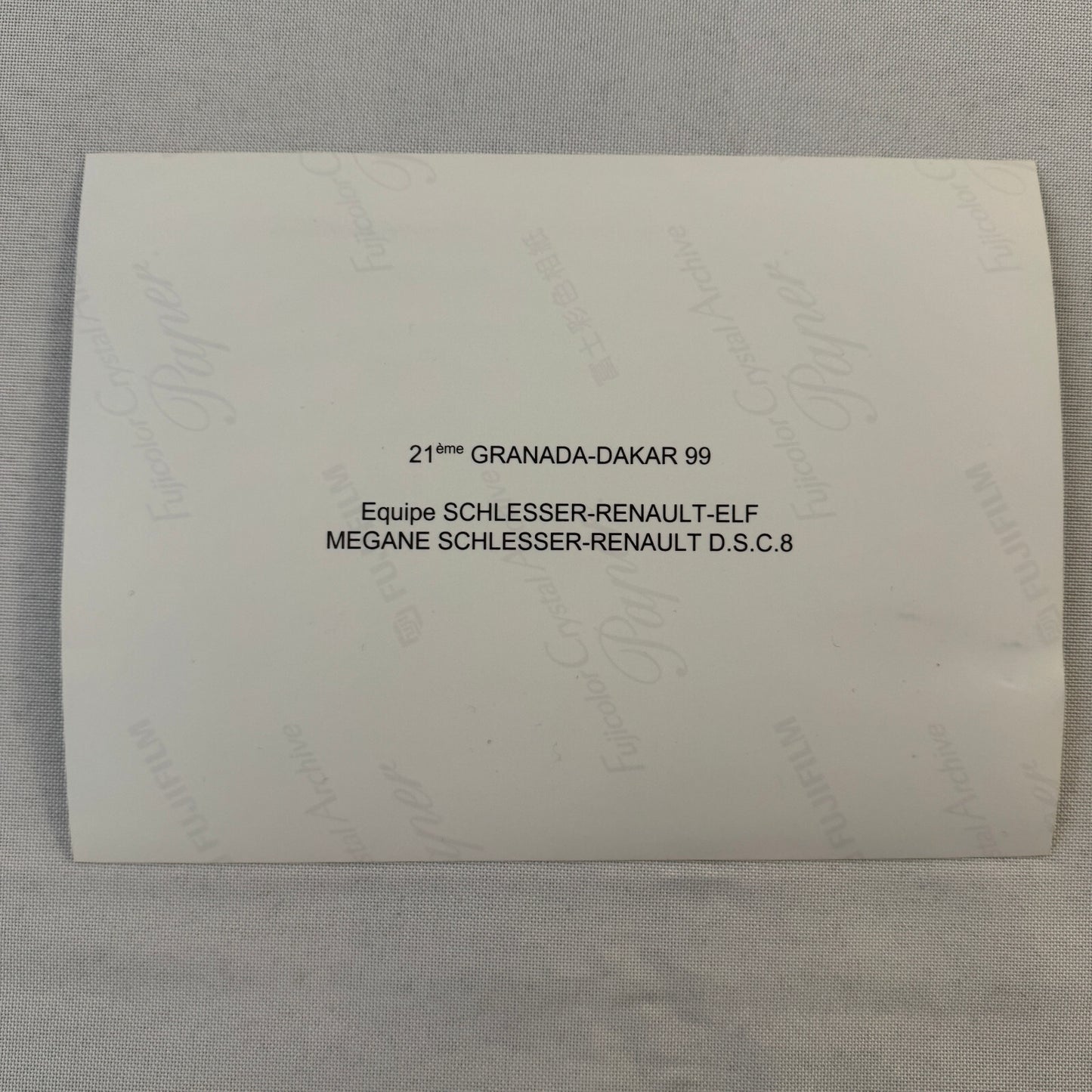 Granada Dakar Rally Renault ELF Team Jean Louis Schlesser 1999 Presss Kit