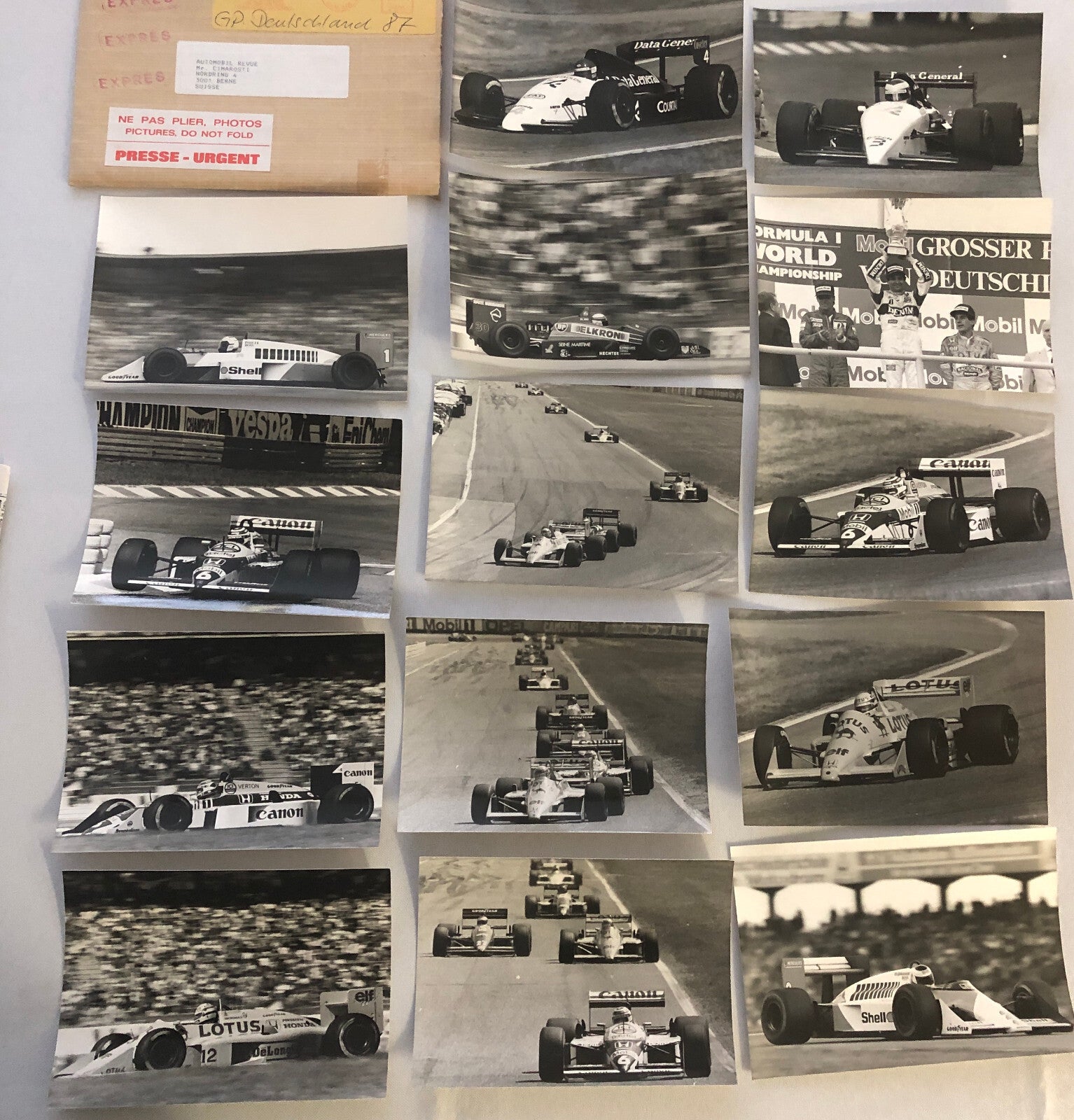 1987 German Grand Prix Formula One Racing Photo Lot of 14 Ayrton Senna Lotus +