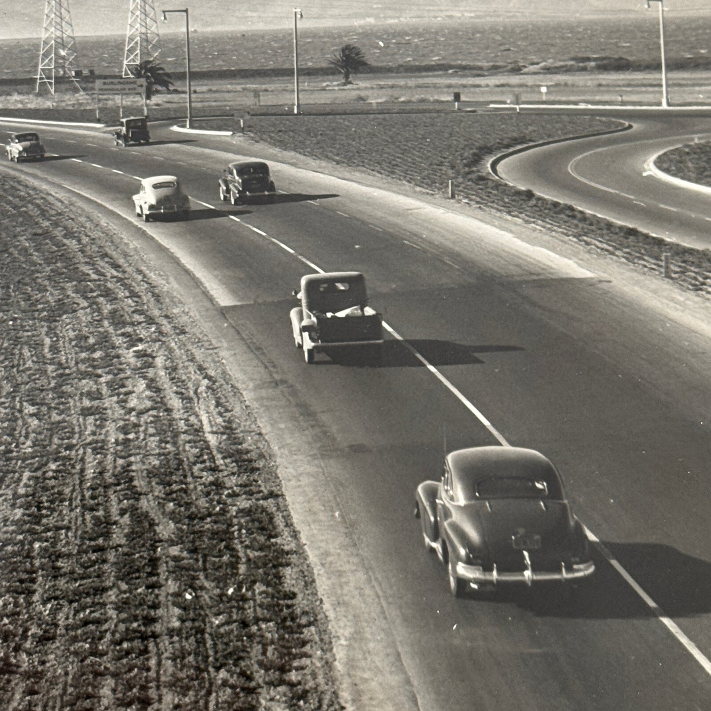 Vintage Cars on California Highway Photo Photograph Print Associated Press