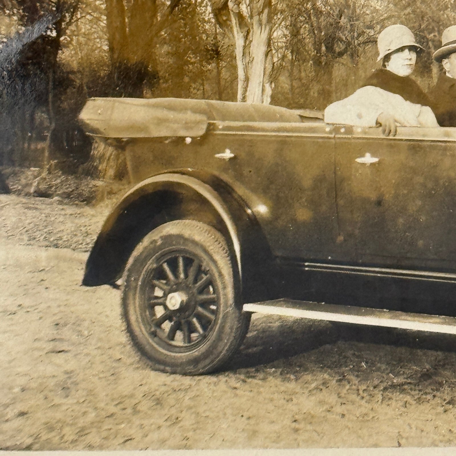 Vintage Photo Photograph Print Man Woman Couple in Early Automobile Car
