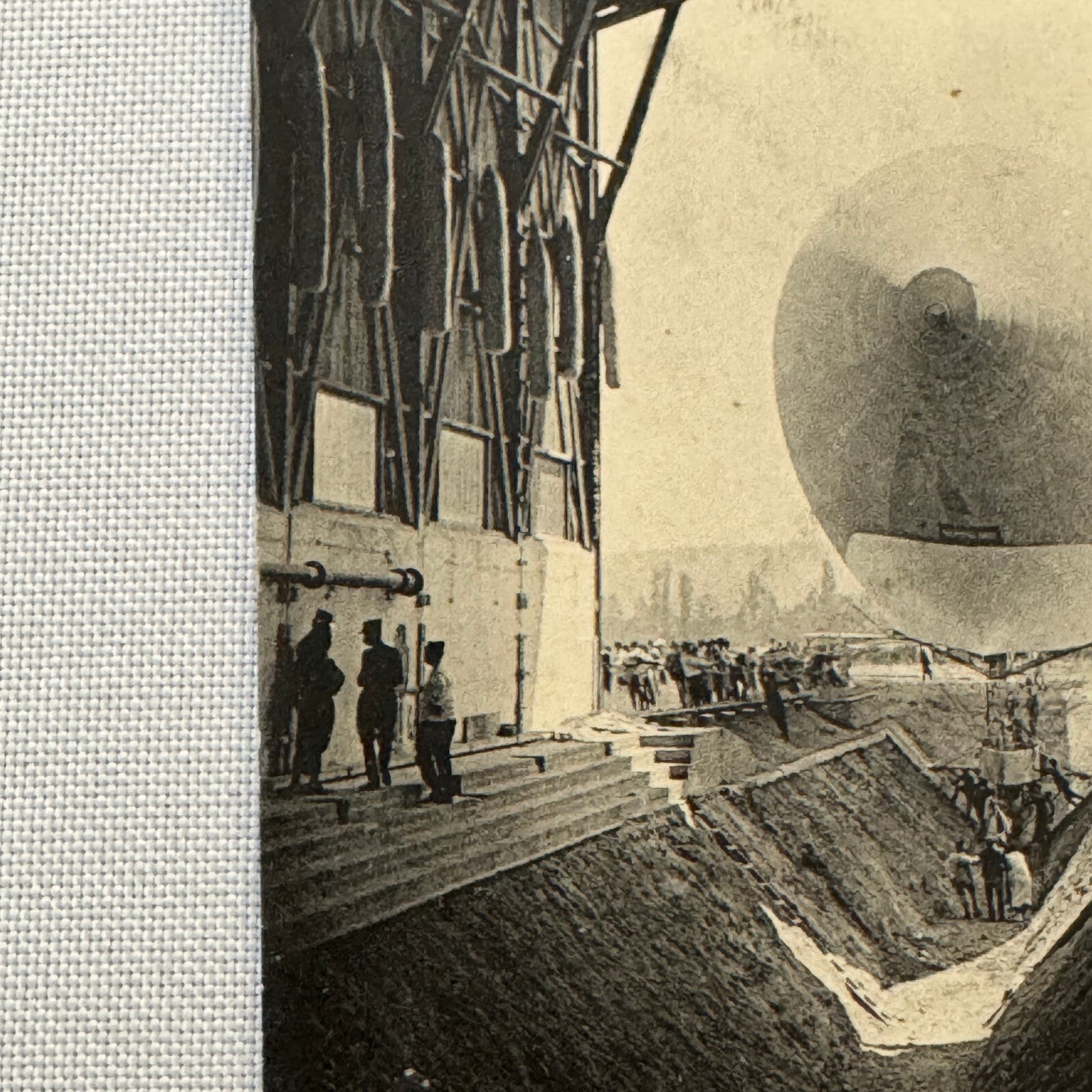 Vintage Zeppelin Airship Dirigible Postcard Post Card French Republique Military
