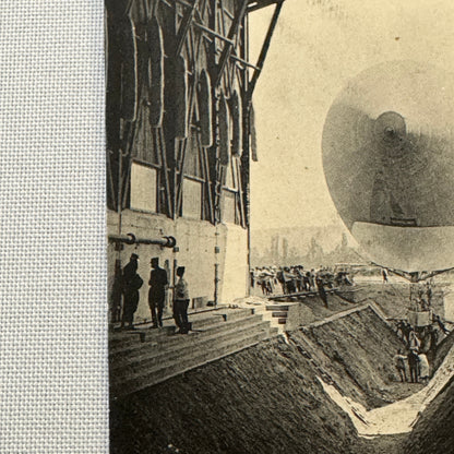 Vintage Zeppelin Airship Dirigible Postcard Post Card French Republique Military