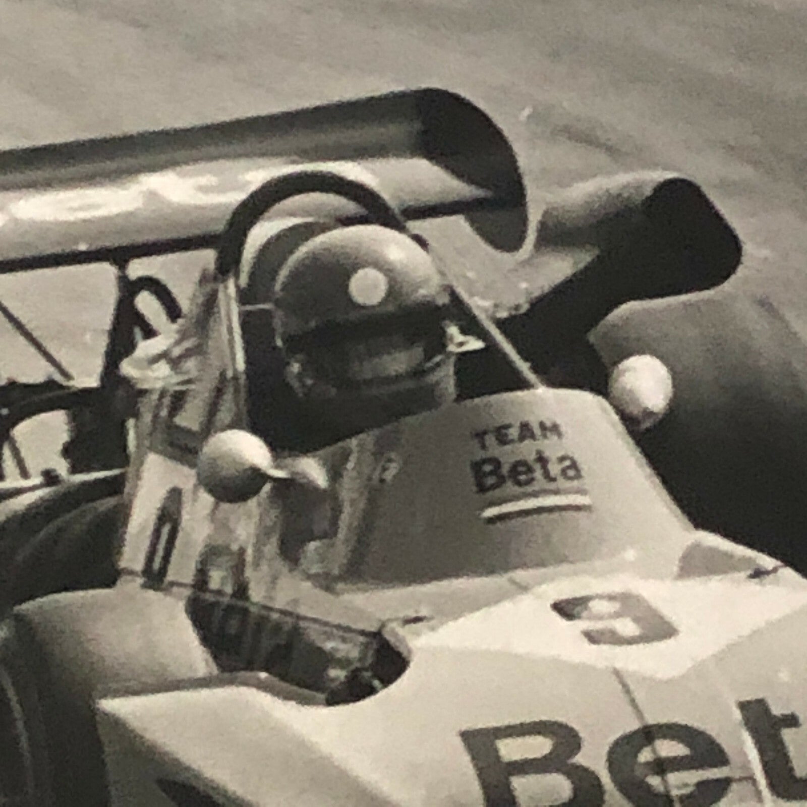 Vintage Racing Car Photo Photograph Print Team Beta Tag 209