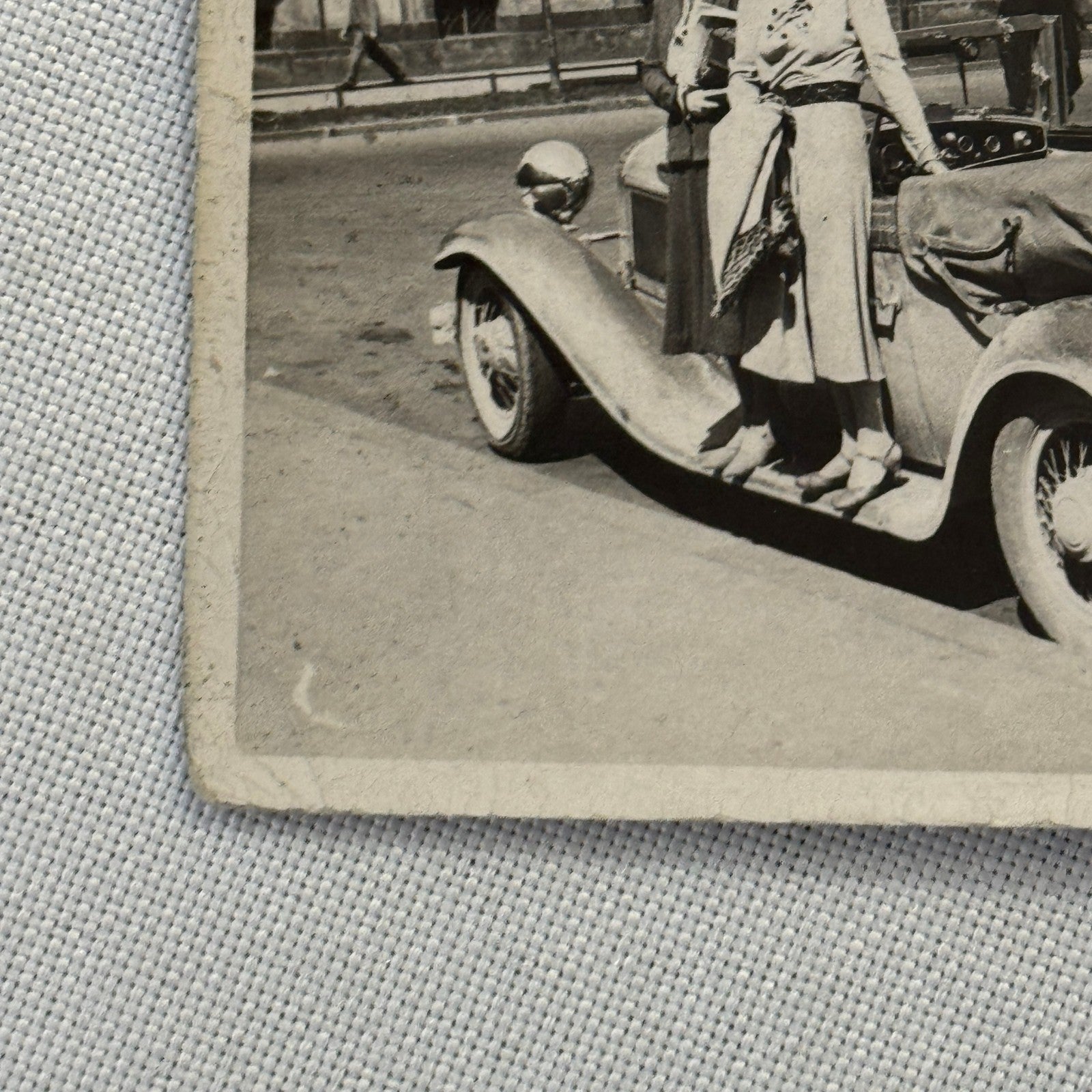 Vintage Car Roadster Snapshot Photo Photograph Print Women with Automobile