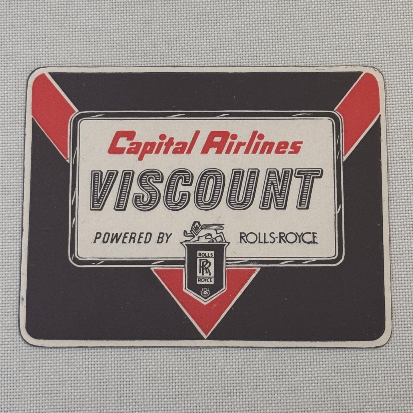 Vintage Capital Airlines Viscount Powered by Rolls Royce Airline Aircraft Label