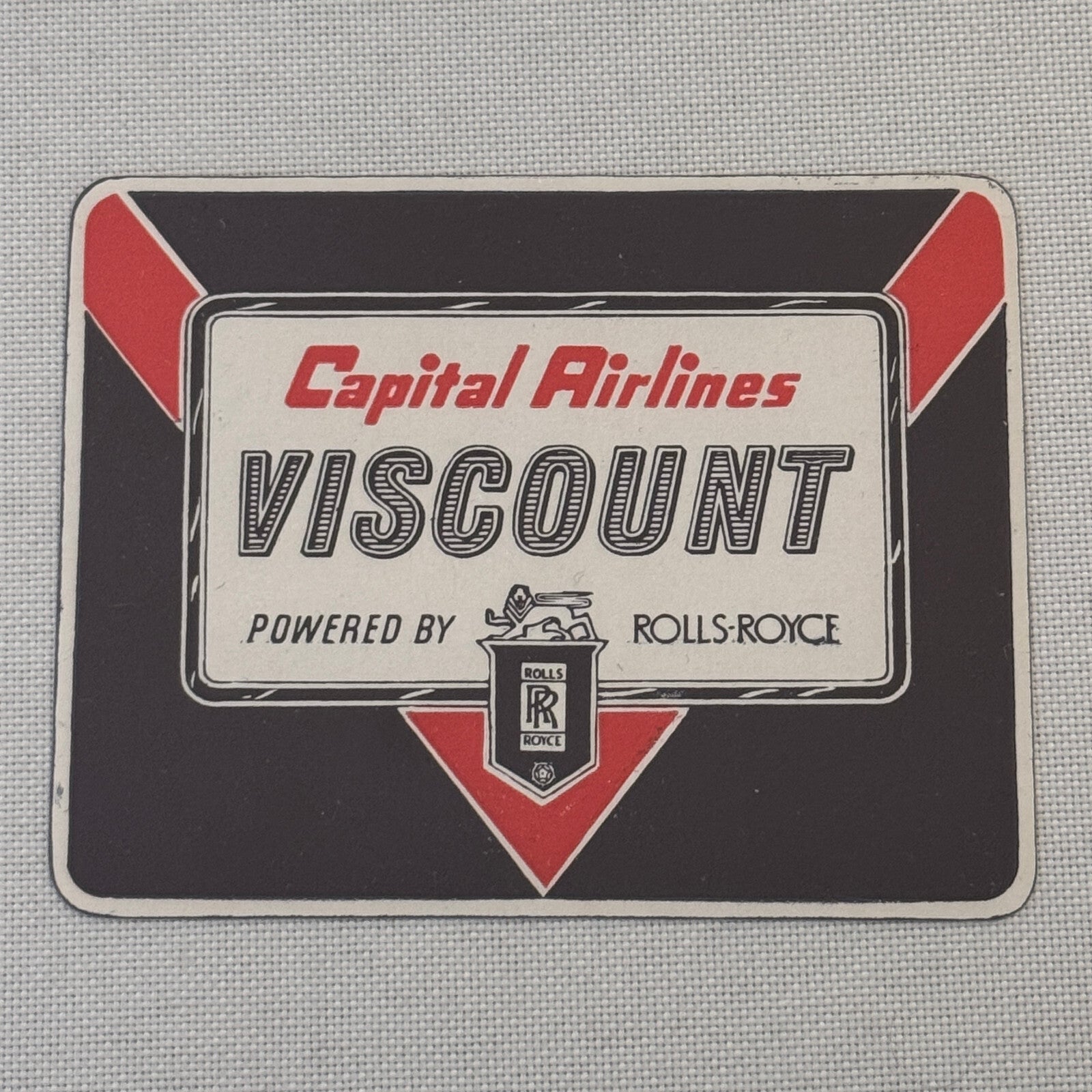 Vintage Capital Airlines Viscount Powered by Rolls Royce Airline Aircraft Label