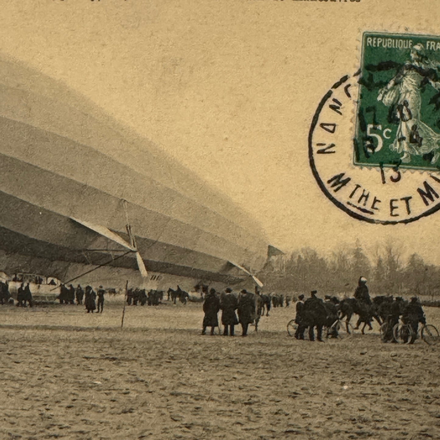 Zeppelin Airship Dirigible Aircraft French Postcard Post Card Vintage