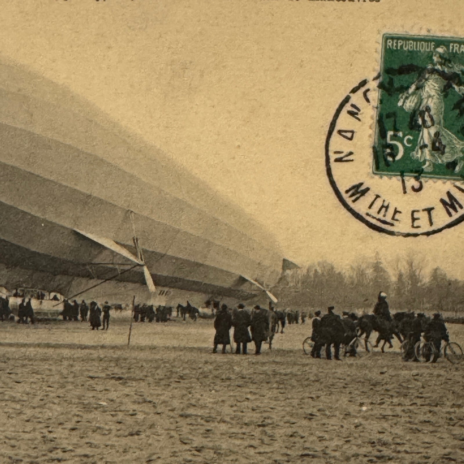 Zeppelin Airship Dirigible Aircraft French Postcard Post Card Vintage