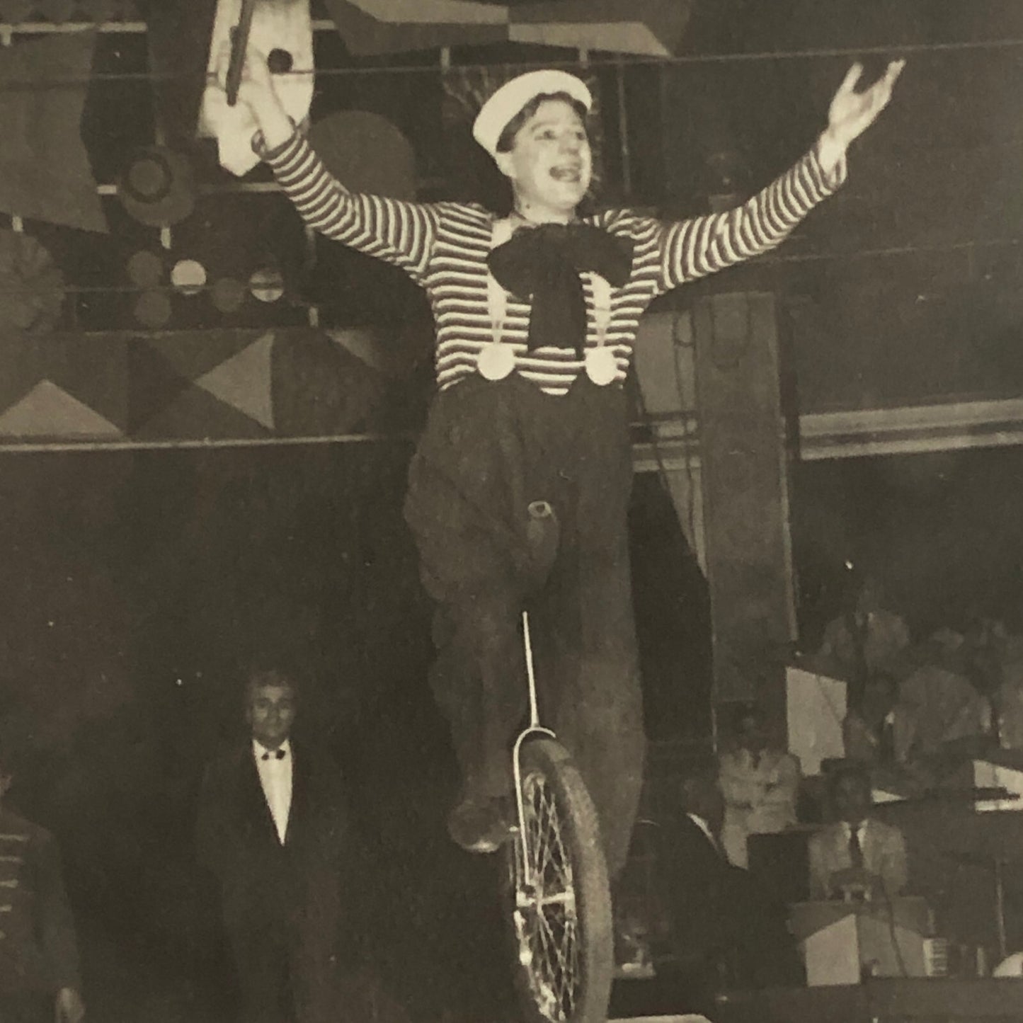 Circus Performer Women Unicycle Balancing Act Photo Photograph Vintage