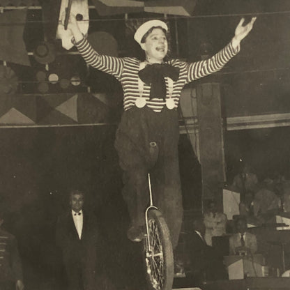 Circus Performer Women Unicycle Balancing Act Photo Photograph Vintage