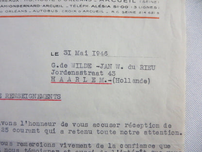 1946 Camions Bernard Truck Company Letter Letterhead Document 