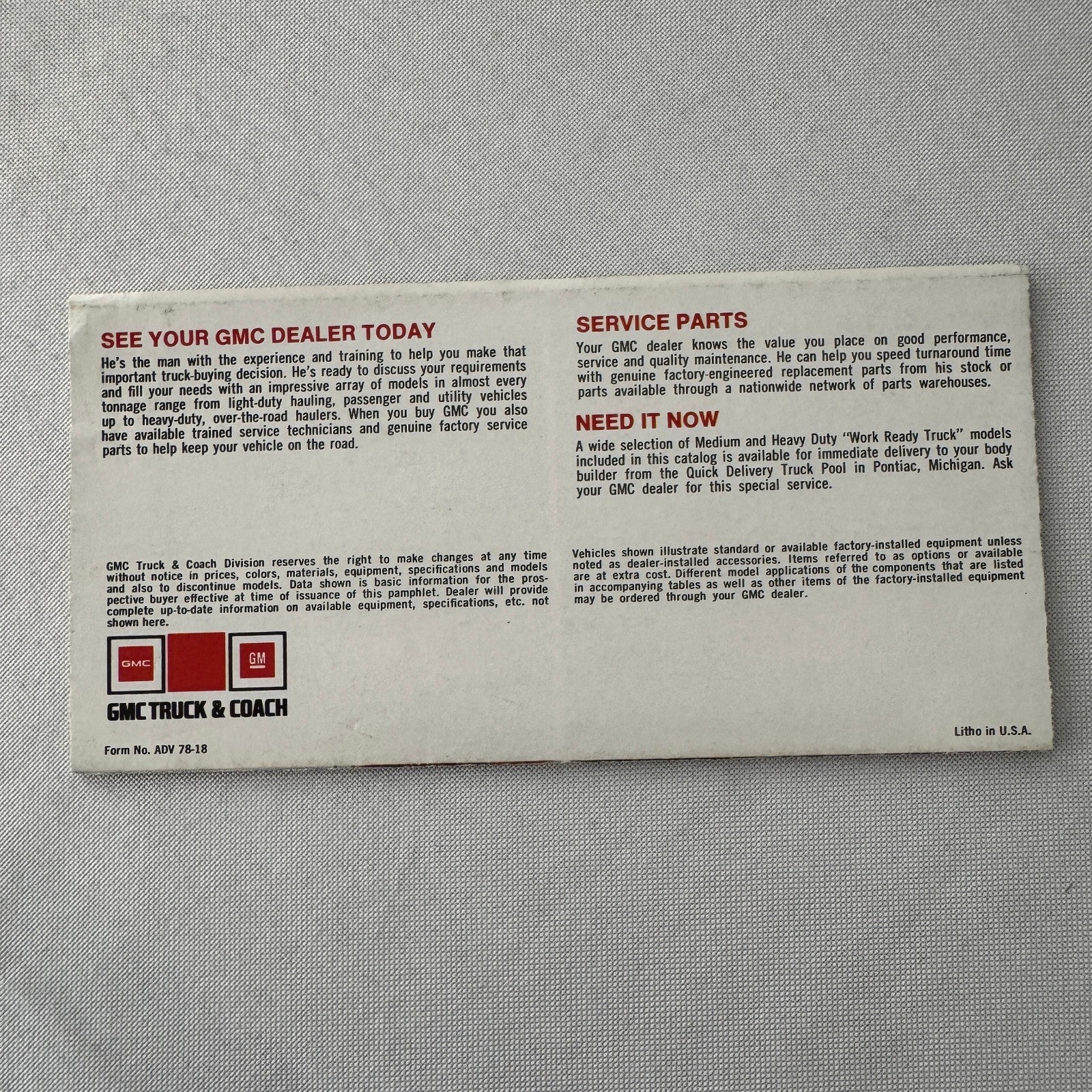 1978 GMC Truck Sales Brochure Catalog PIckup Suburban Van Caballero Jimmy +