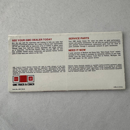 1978 GMC Truck Sales Brochure Catalog PIckup Suburban Van Caballero Jimmy +