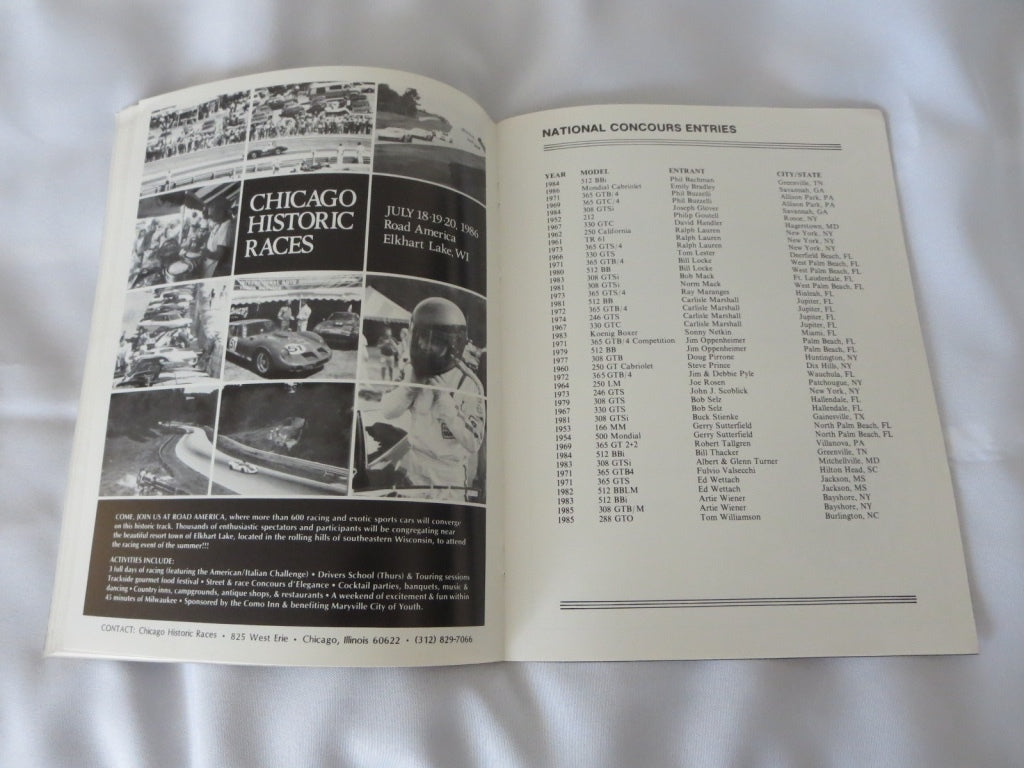 1986 Ferrari Club of America Annual Meet Program Book Magazine Testarossa +